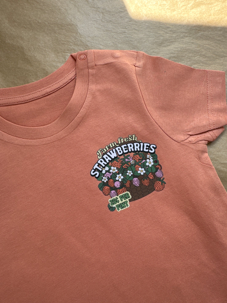 12/18 months- PRE-MADE farm fresh strawberries organic tee