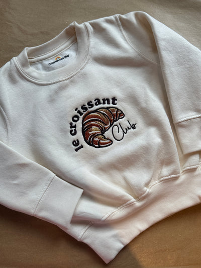6-12 months Croissant club cream sweatshirt