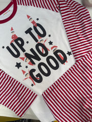 5-6 years up to no good elf pjs