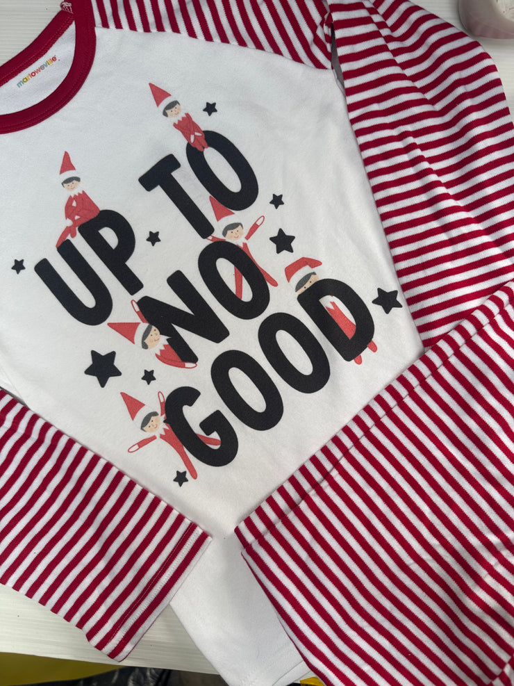 5-6 years up to no good elf pjs