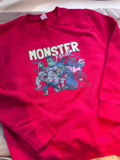 7/8 years monster mash PRE-MADE sweater