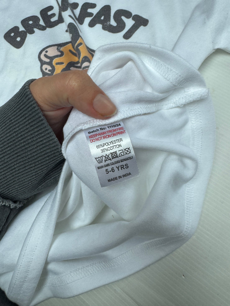 Breakfast club white tee premade