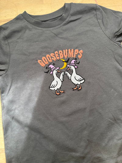 3/4 years goosebumps anthracite embroidered tee
