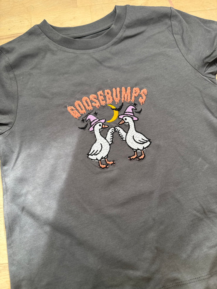 3/4 years goosebumps anthracite embroidered tee