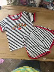 Varsity arch striped summer set Red and black