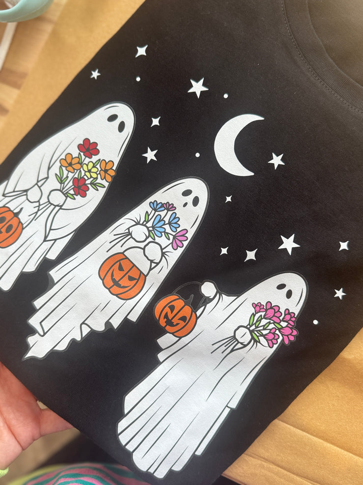 2xL ghost Halloween black tee