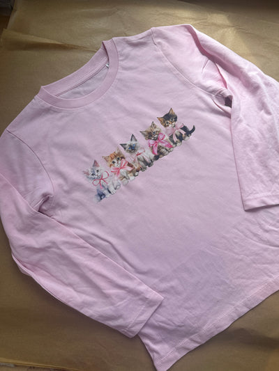 5-6 years Cats long sleeve pink tee