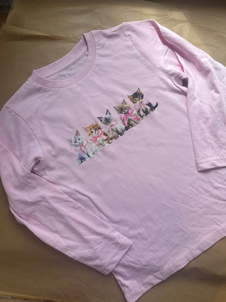 5-6 years Cats long sleeve pink tee