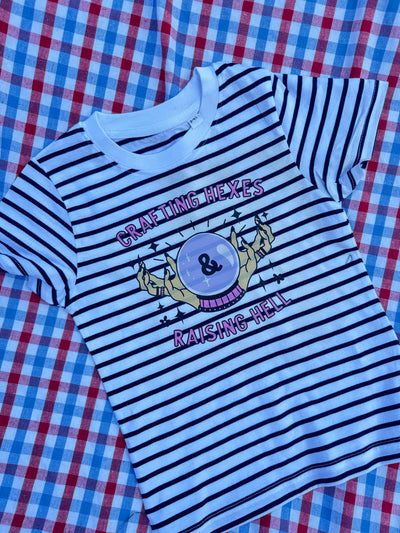 3-4 years halloween crafting hexes raising hell stripe tee misfit