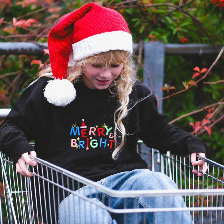 Embroidered merry & bright Sweatshirt (kids & adults)