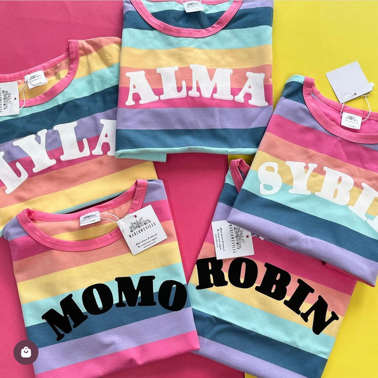 Personalised Pastel Striped Tee