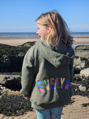 Embroidered split colour sweater or hoodie