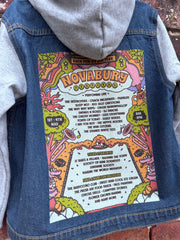Personalised Festival Kids denim hooded jacket