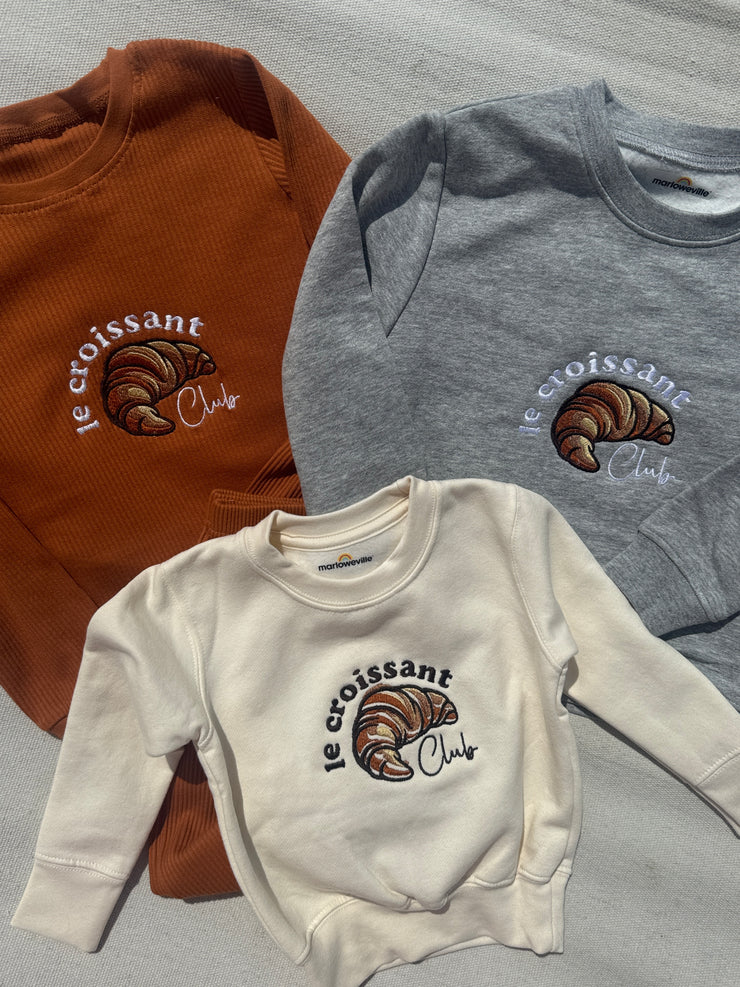 CROISSANT CLUB Embroidered kids sweater