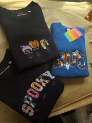 Mystery halloween embroidered kids sweater/set