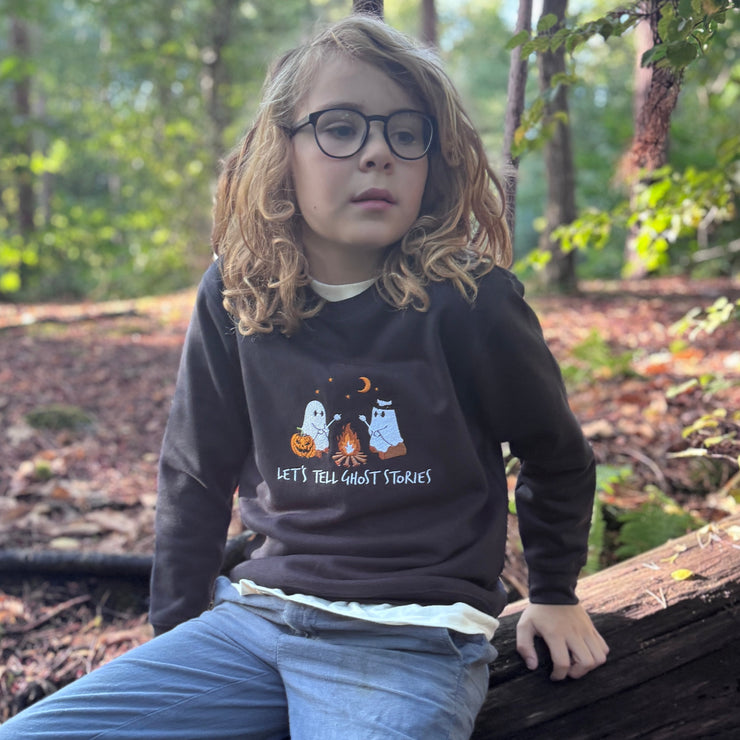 Embroidered ghost stories adult and kids sweater