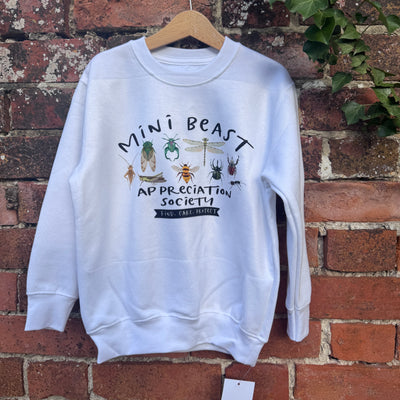Kids white sweatshirt sizes 4-5 - 9-10 years (Any design, printed on front only)