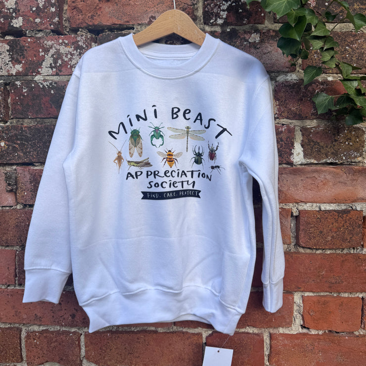 Kids white sweatshirt sizes 4-5 - 9-10 years (Any design, printed on front only)