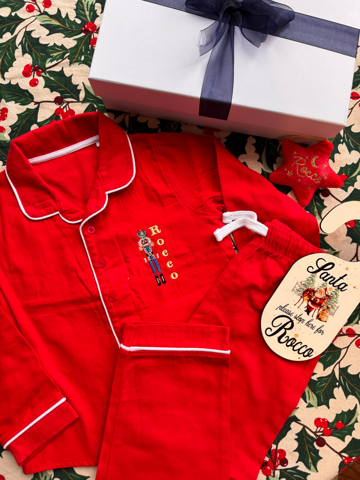 Christmas eve box bundle  (nutcracker) (Pyjamas, door hanger and tree decoration)