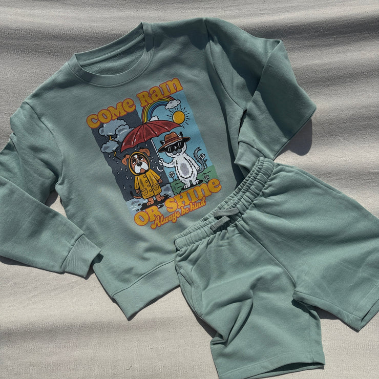 Come Rain or Shine British Summer Sweater & Shorts set