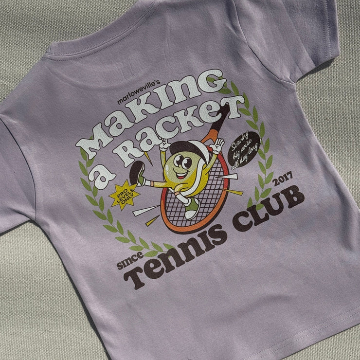 Making a racket organic T-shirt (adults and kids)