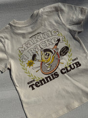 Making a racket organic T-shirt (adults and kids)