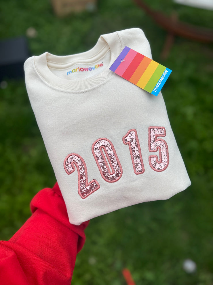 Year applique sweater (adults and kids)