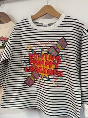 Driving mummy/daddy mad Christmas Striped Slouch kids Sweater