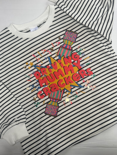 Driving mummy/daddy mad Christmas Striped Slouch kids Sweater