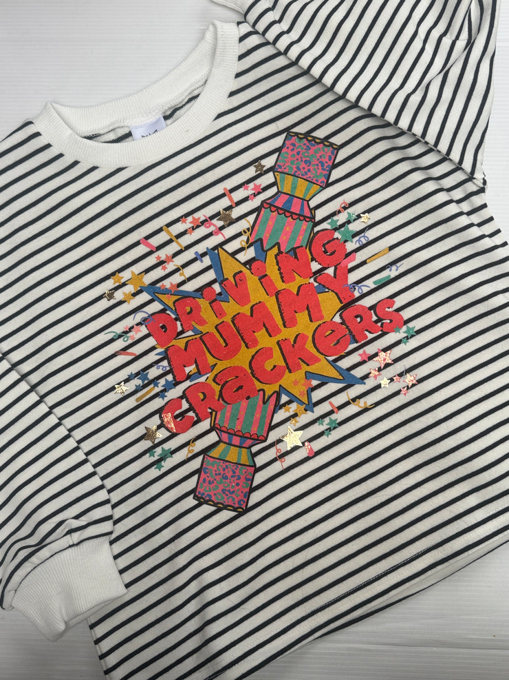 Driving mummy/daddy mad Christmas Striped Slouch kids Sweater