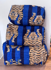 Quilted handmade cotton make up/ toiletry organiser bags