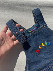 Rainbow name Personalised Embroidered denim dungarees
