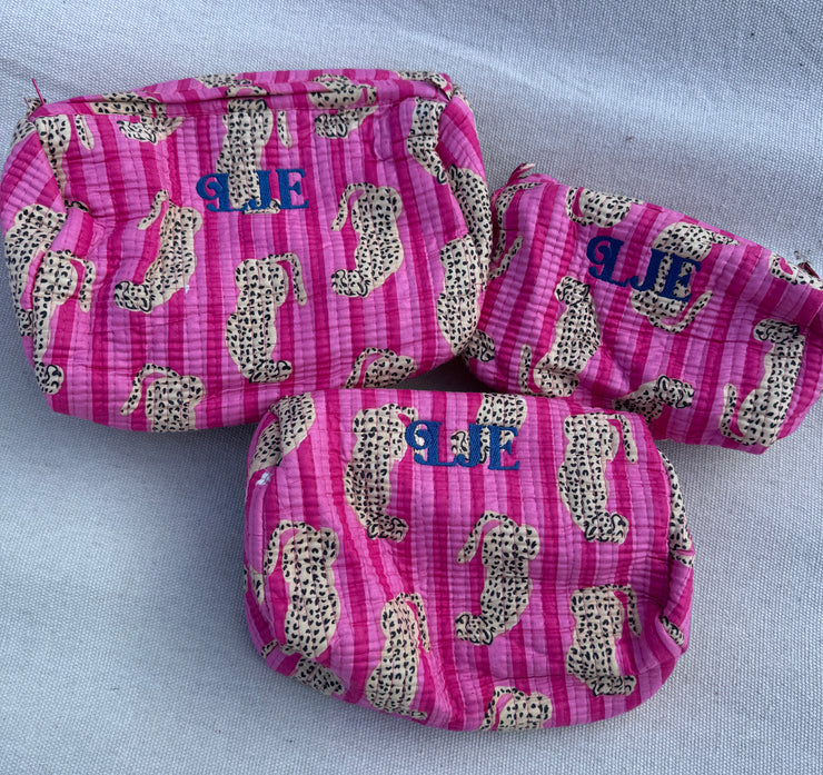 Quilted handmade cotton make up/ toiletry organiser bags