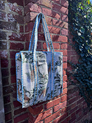 Quilted embroidered patterned tote