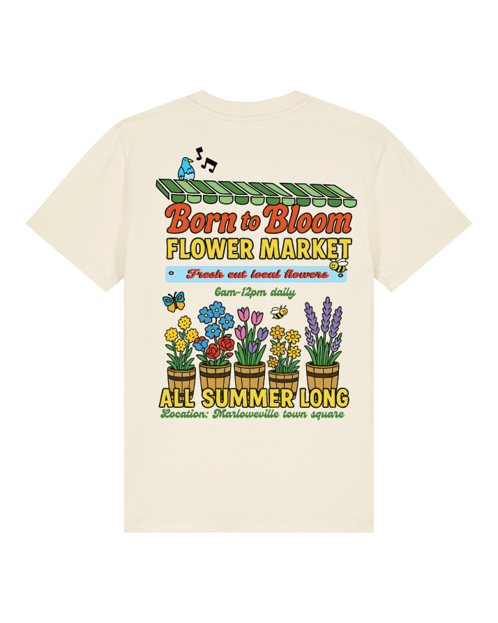 Born to bloom flower market organic kids tee