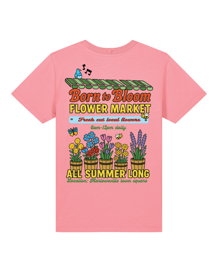 Born to bloom flower market organic kids tee