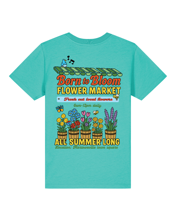 Born to bloom flower market organic kids tee