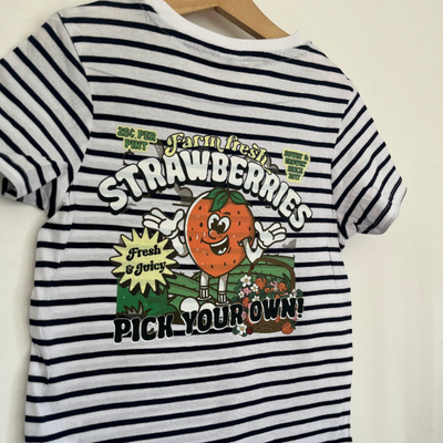 Pick your own Strawberries - organic/Stripe t-shirt (adults and kids)