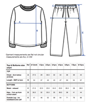 Check PJ's- all designs- Sizes 6-12 months- 9-10 years