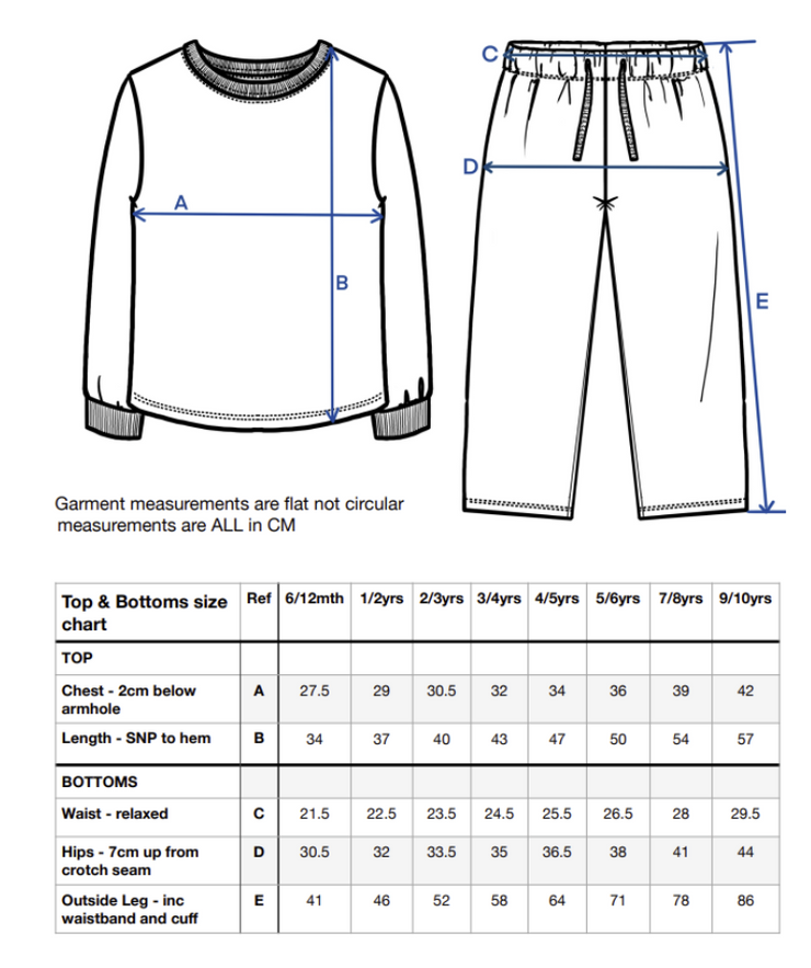 Check PJ's- all designs- Sizes 6-12 months- 9-10 years