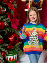 Pastel vintage tree Name Rainbow Kids Jumper