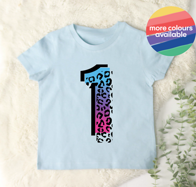 1st birthday top leopard one