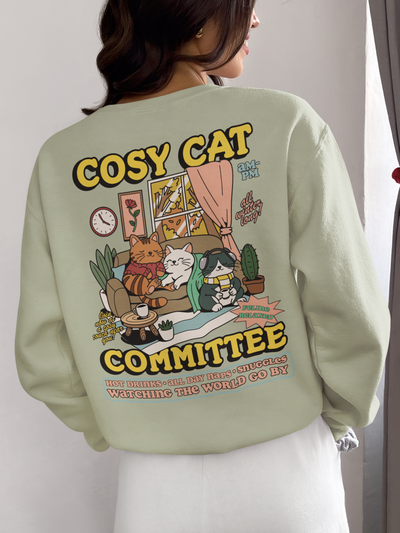 Cosy Cat Commitee pullover hoodie/ sweatshirt adults