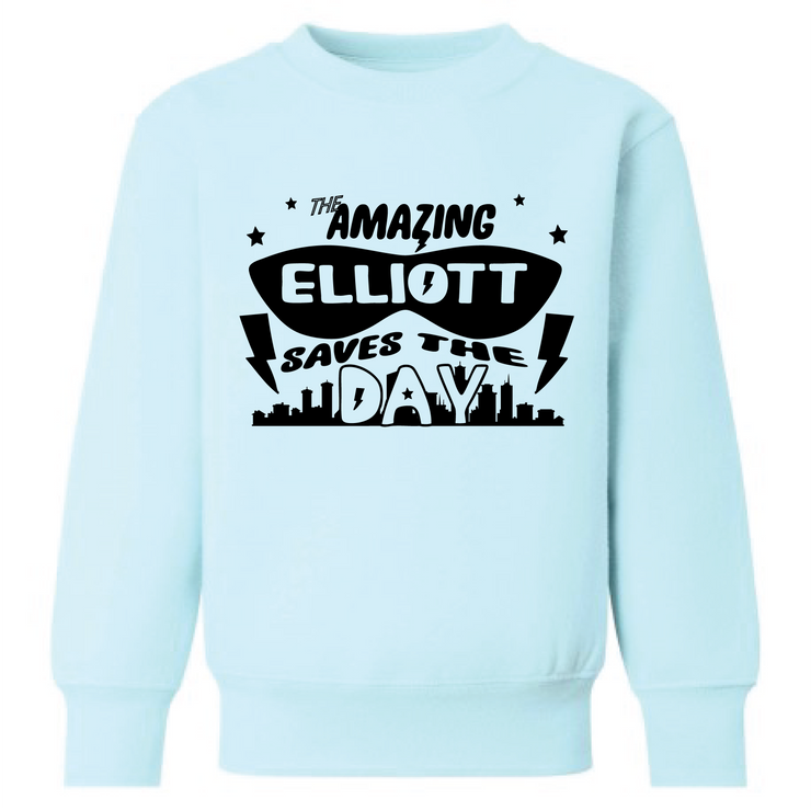 Personalised Super Hero Kids Sweater