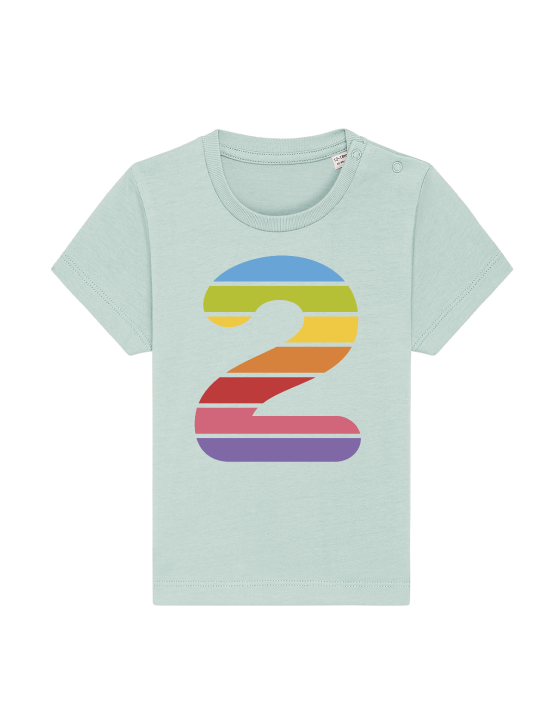 mint rainbow 2nd birthday t-shirt