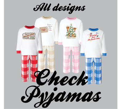Check PJ's- all designs- Sizes 6-12 months- 9-10 years