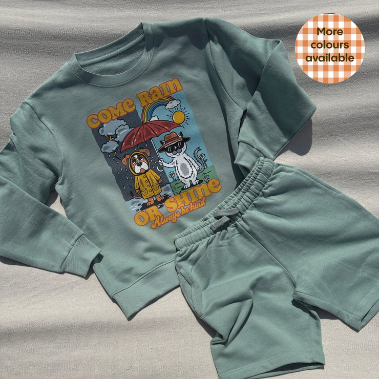 Come Rain or Shine British Summer Sweater & Shorts set