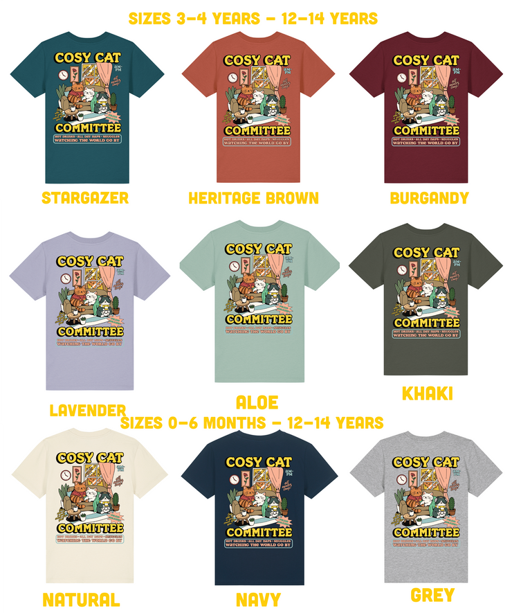 Cosy Cat committee (adult) organic t-shirt