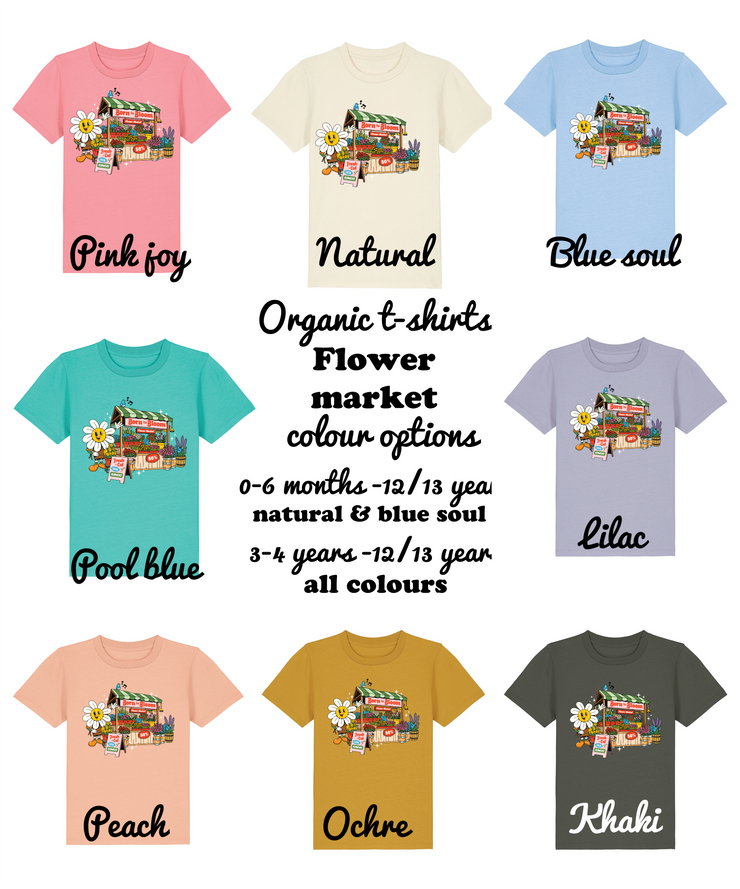 Born to bloom flower market organic kids tee