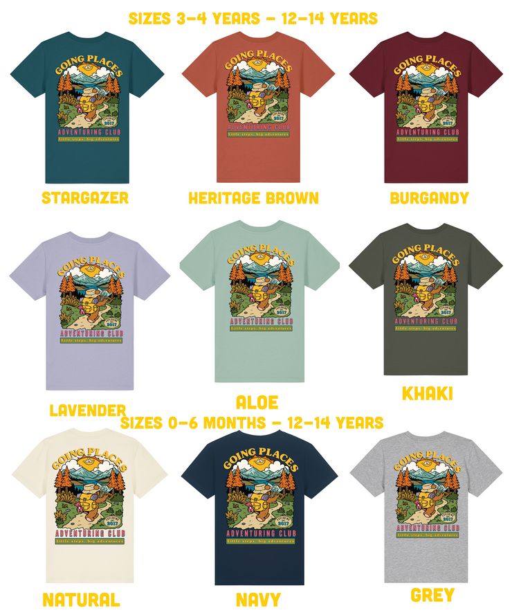 Going places kids organic t-shirt